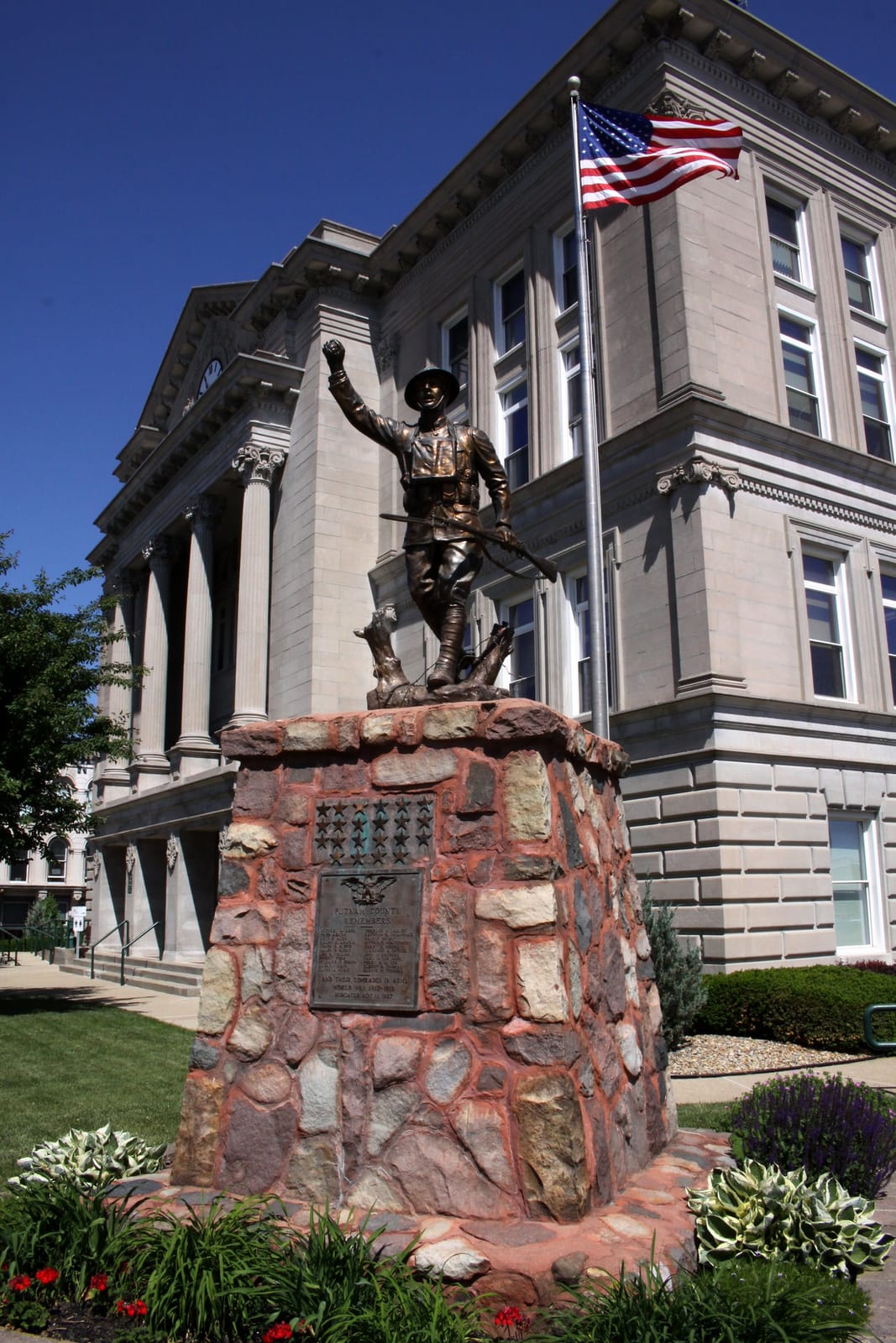 The Spirit of the American Doughboy memorial statue in Greencastle.